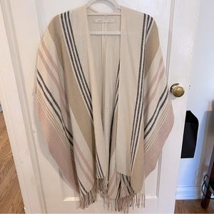 Loft striped sweater poncho open cardigan